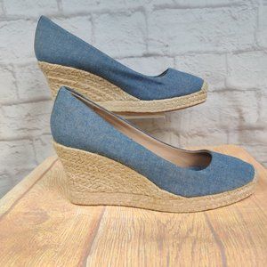 J. Crew Factory Blue Espadrille Wedges